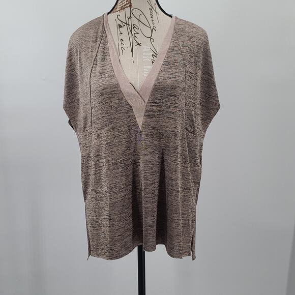 Zara Collection Boxy fit Metallic shimmer Heathered ladies top brown Medium NWT - Picture 1 of 7